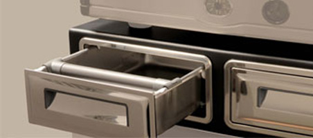 Stainless steel (inox) doors and drawers